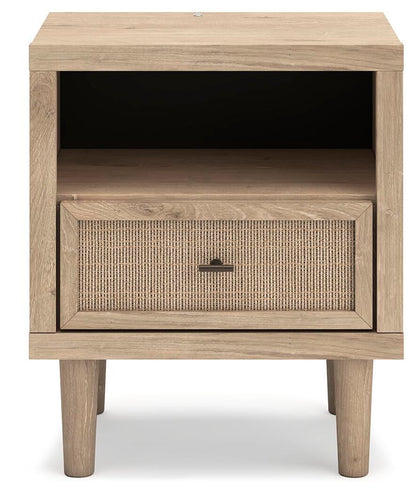 Cielden California King Upholstered Bed with Roll Slats, Dresser, Mirror and Nightstand