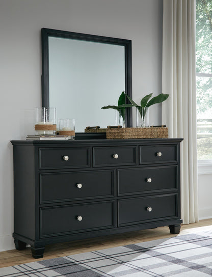 Lanolee Queen Panel Storage Bed, Dresser and Mirror