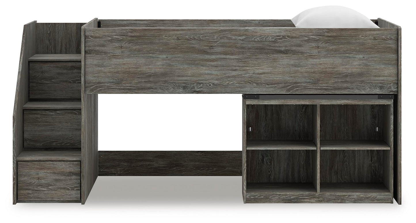 Frandern Twin Loft  Bed with Bookcase Storage