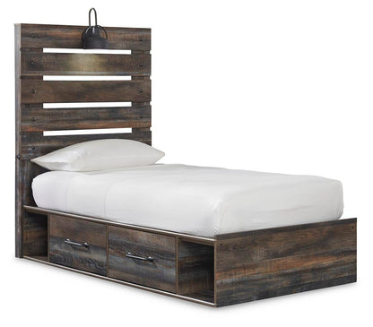 Drystan Full Panel Bed with 4 Storage Drawers, Dresser, Mirror, Chest and Nightstand
