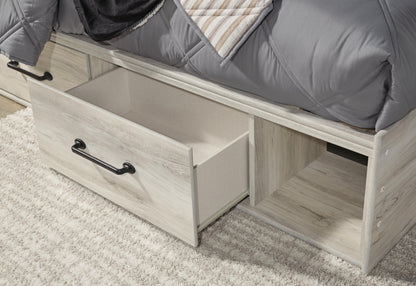 Cambeck Twin Panel Bed with 4 Storage Drawers with Mirrored Dresser
