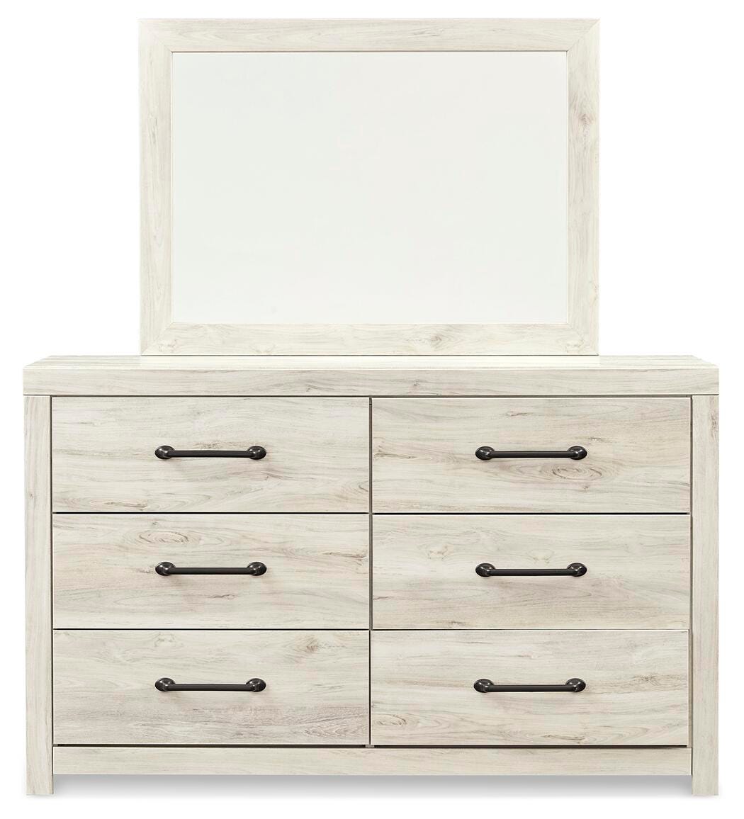 Cambeck Queen Panel Bed with 4 Storage Drawers with Mirrored Dresser, Chest and Nightstand