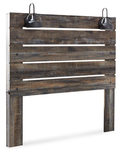 Drystan Queen Panel Headboard Bed with Mirrored Dresser, Chest and Nightstand