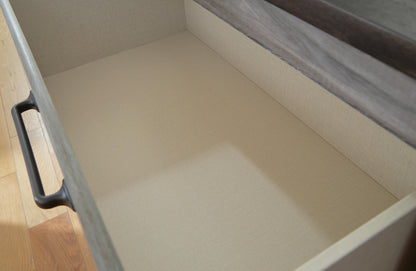 Bronyan King Panel Bed with Mirrored Dresser