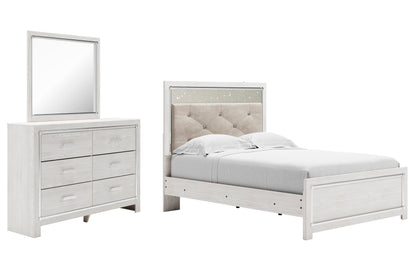 Altyra Full Panel Bed with Mirrored Dresser