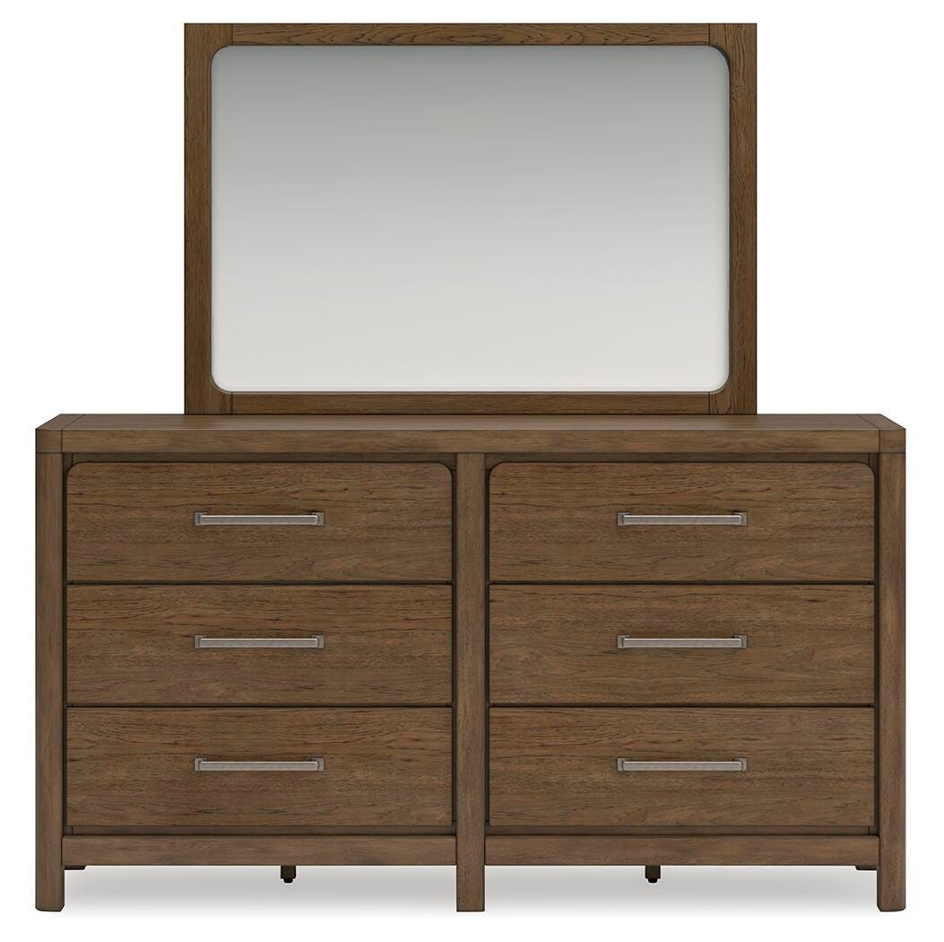 Cabalynn King Upholstered Bed with Mirrored Dresser, Chest and Nightstand