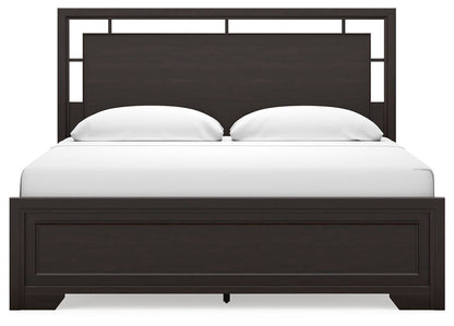 Covetown King Panel Bed, Dresser, Mirror, Chest and Nightstand
