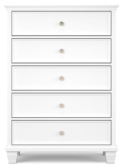 Fortman Twin Panel Bed with Mirrored Dresser, Chest and Nightstand