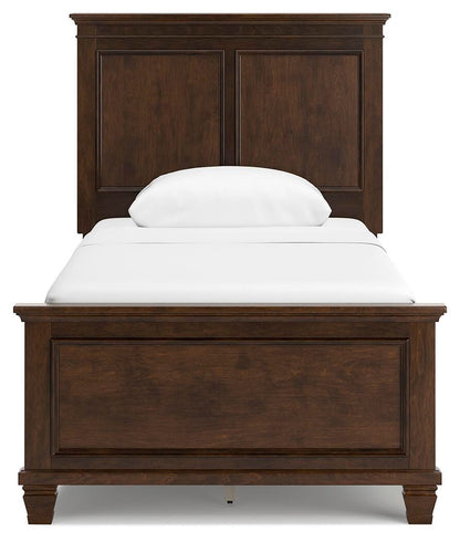 Danabrin Twin Panel Bed with Mirrored Dresser, Chest and Nightstand