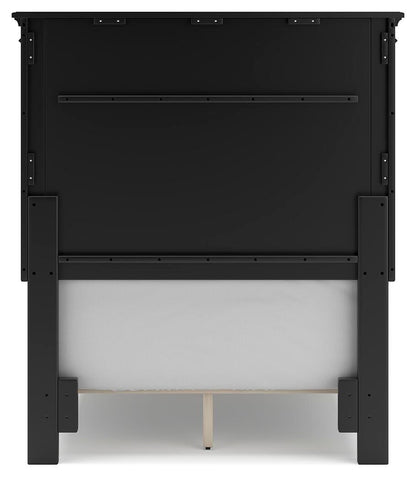 Lanolee Twin Panel Bed with Mirrored Dresser, Chest and Nightstand