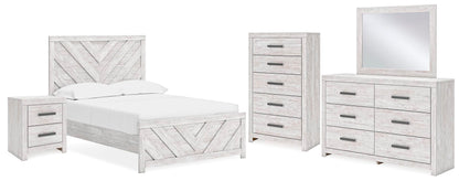 Cayboni Full Panel Bed, Dresser, Mirror, Chest and Nightstand
