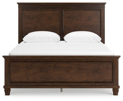 Danabrin Queen Panel Bed with Mirrored Dresser, Chest and Nightstand