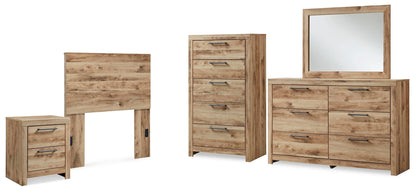 Hyanna Twin Panel Headboard, Dresser, Mirror, Chest and Nightstand