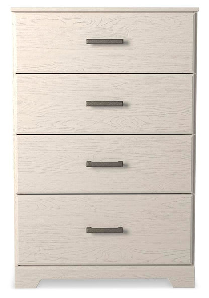 Stelsie Twin Panel Bed with Mirrored Dresser, Chest and Nightstand