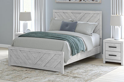 Cayboni Queen Panel Bed with Mirrored Dresser and Nightstand