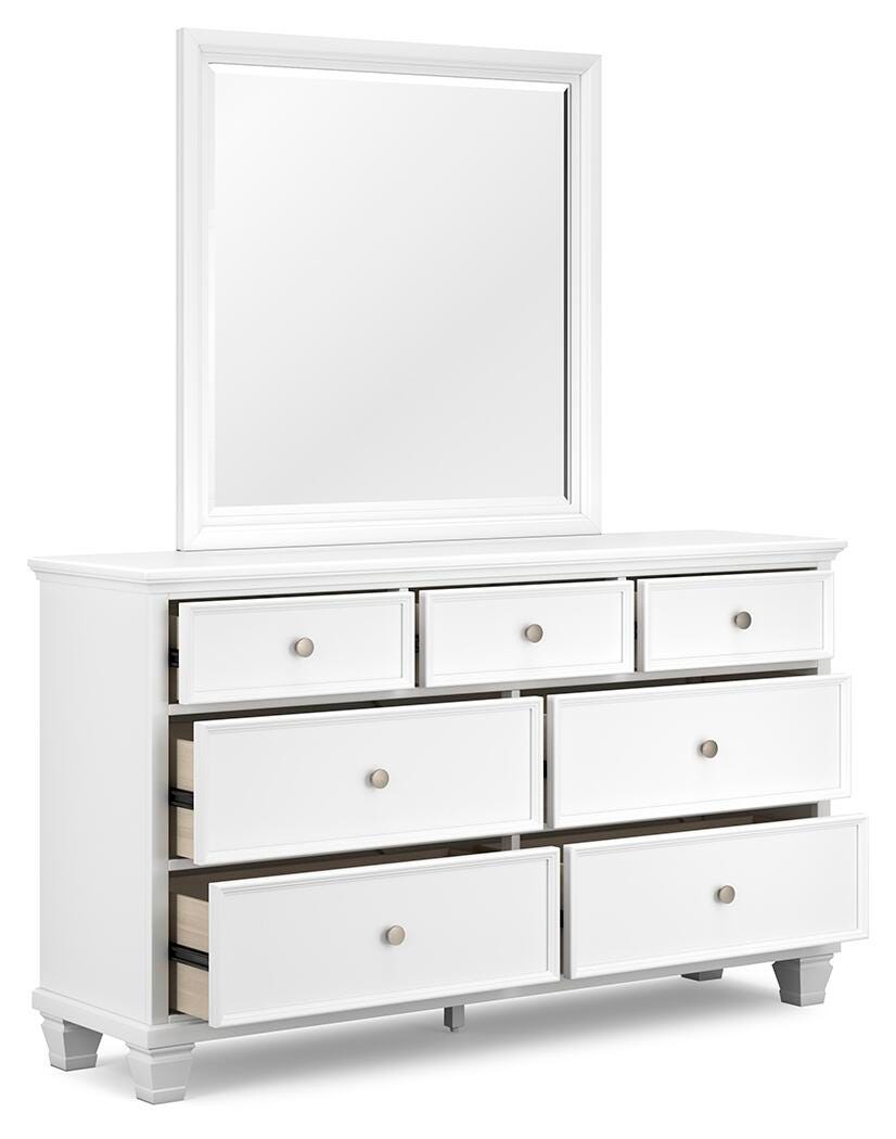 Fortman Twin Panel Bed with Mirrored Dresser and Nightstand