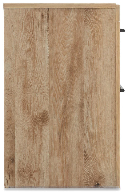 Hyanna Full Panel Bed with 1 Side Storage, Dresser, Mirror and Nightstand