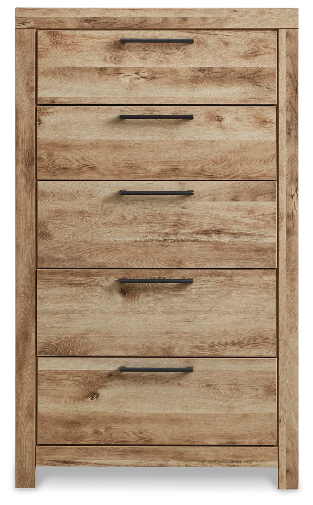Hyanna Twin Panel Bed with 1 Side Storage, Dresser, Mirror, Chest and Nightstand