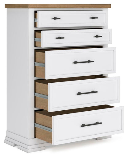 Ashbryn Queen Panel Storage Bed, Dresser, Mirror, Chest and Nightstand