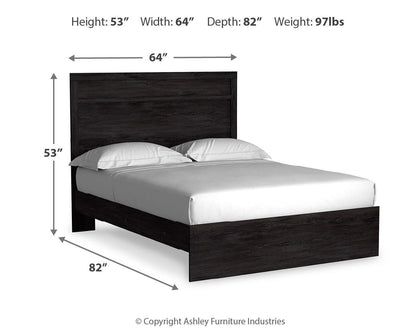 Belachime Queen Panel Bed with Mirrored Dresser