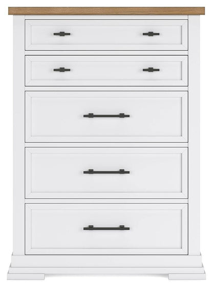 Ashbryn King Panel Storage Bed, Dresser, Mirror, Chest and Nightstand