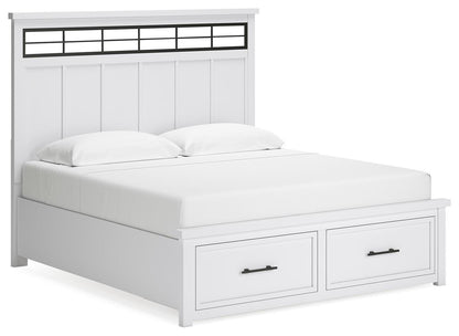 Ashbryn King Panel Storage Bed, Dresser, Mirror, Chest and Nightstand