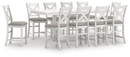 Robbinsdale Counter Height Dining Table and 10 Barstools
