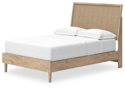 Cielden Full Panel Bed with Mirrored Dresser