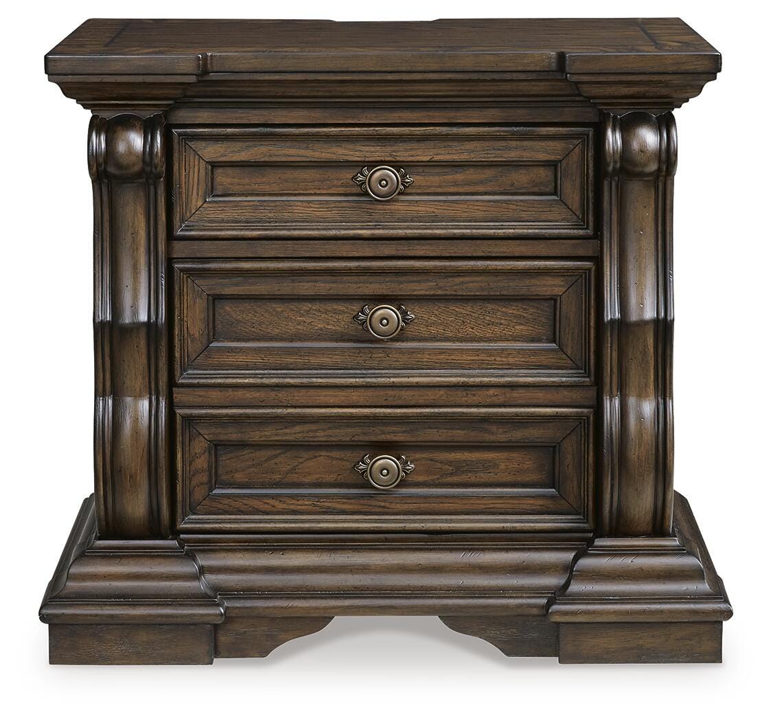 Maylee California King Upholstered Bed, Dresser, Mirror, Chest and Nightstand