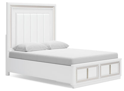 Chalanna Queen Upholstered Storage Bed, Dresser, Mirror, Chest and Nightstand