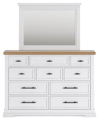 Ashbryn King Panel Storage Bed, Dresser and Mirror