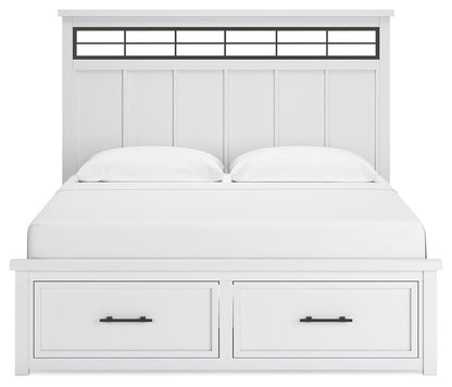 Ashbryn King Panel Storage Bed, Dresser and Mirror