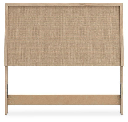 Cielden Full Upholstered Panel Bed with Mirrored Dresser and Nightstand
