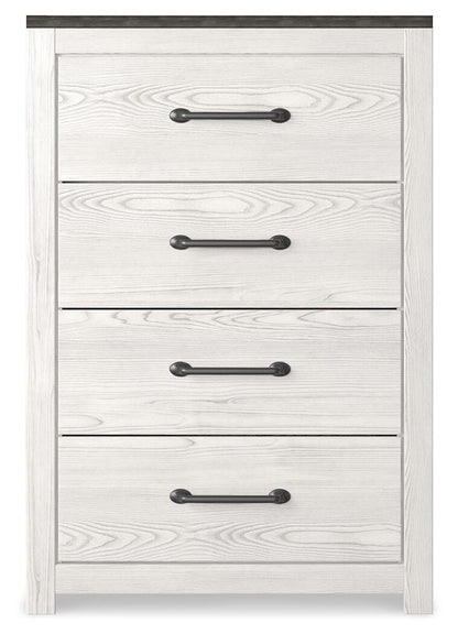 Gerridan King Panel Bed with Mirrored Dresser, Chest and Nightstand