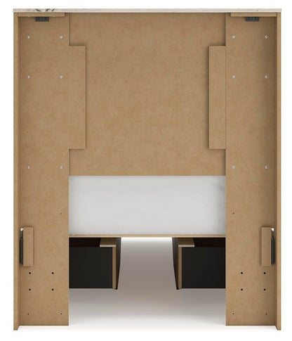 Lawroy Twin Panel Bed with Storage, Dresser, Mirror and Nightstand