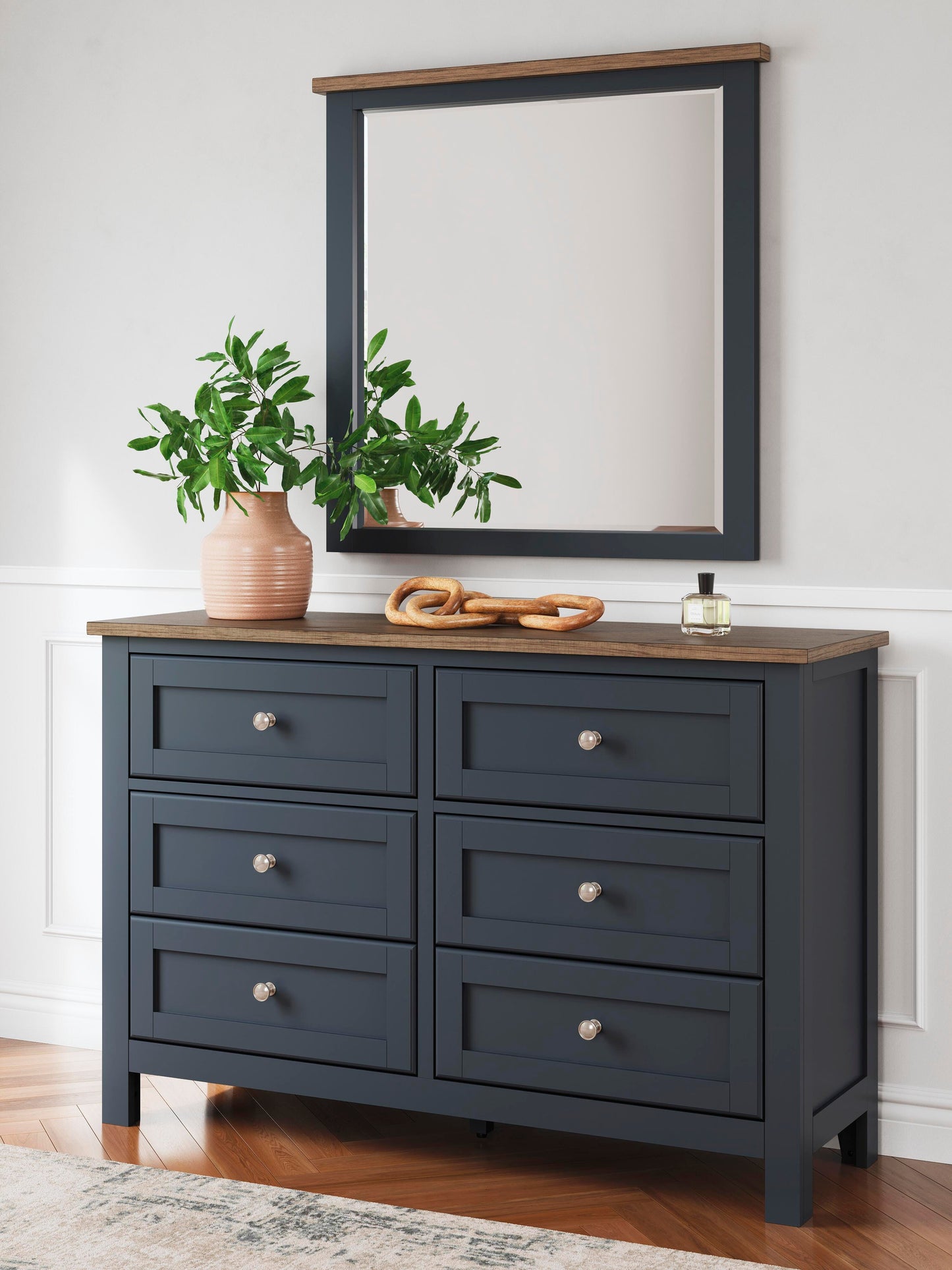 Landocken Twin Panel Headboard, Dresser and Mirror