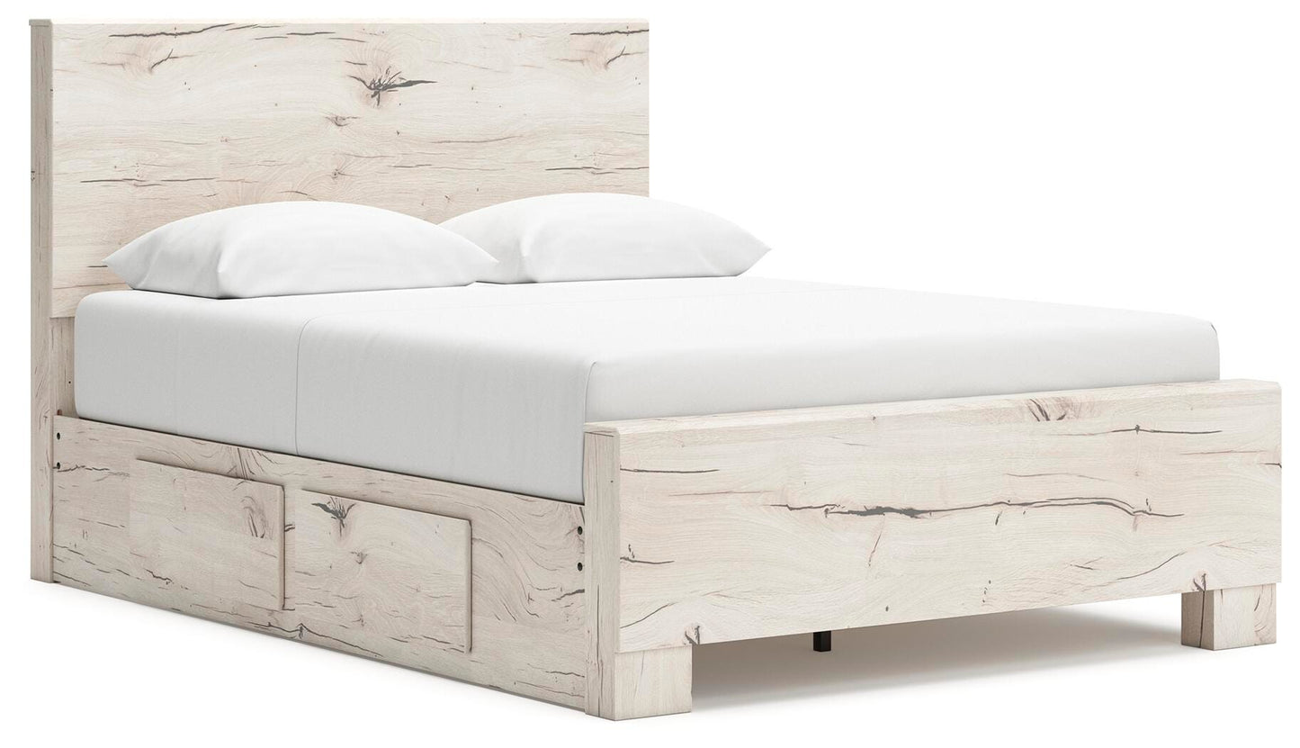 Lawroy Queen Panel Bed with Storage, Dresser, Mirror, Chest and Nightstand