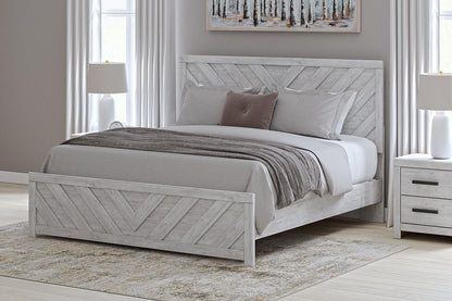 Cayboni King Panel Bed, Dresser, Mirror, Chest and Nightstand