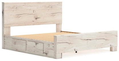 Lawroy King Panel Bed with Storage, Dresser, Mirror and Nightstand