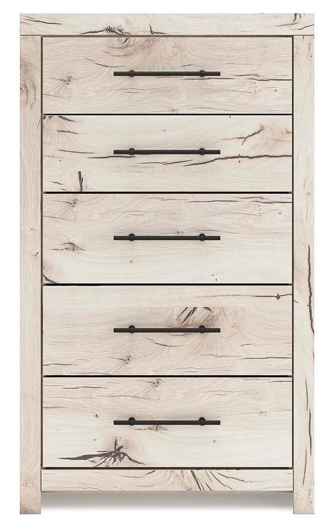 Lawroy King Panel Storage Bed, Dresser, Mirror, Chest and Nightstand