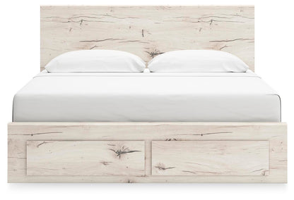 Lawroy King Panel Storage Bed, Dresser, Mirror and Nightstand