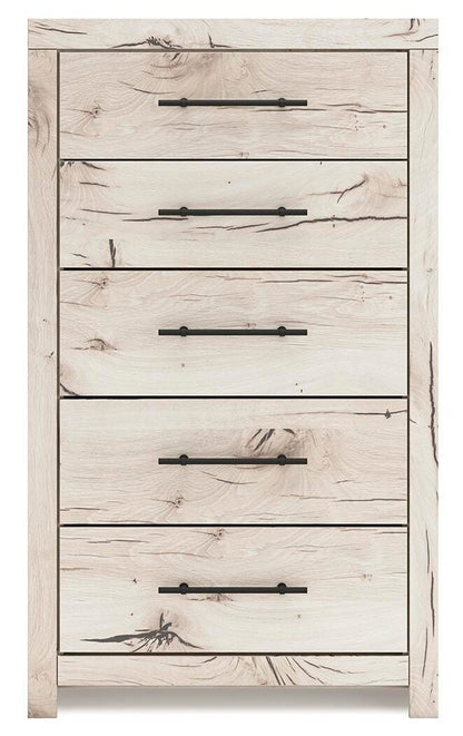 Lawroy King Panel Bed, Dresser, Mirror, Chest and Nightstand