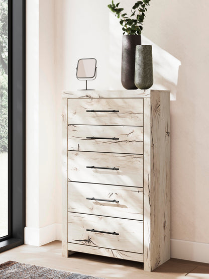 Lawroy King Panel Bed, Dresser, Mirror, Chest and Nightstand