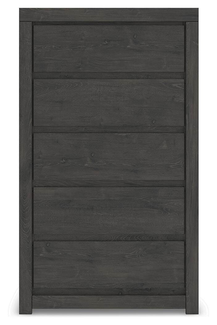 Fraluna King Panel Bed, Dresser, Mirror, Chest and Nightstand