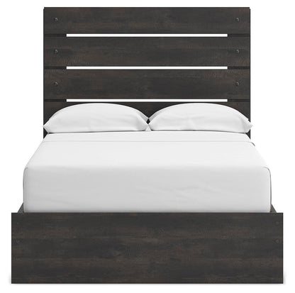 Hollivern Full Panel Bed with Storage, Dresser and Mirror