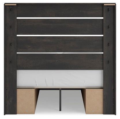 Hollivern Full Panel Bed with Storage, Dresser and Mirror
