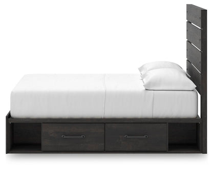 Hollivern Full Panel Bed with Storage, Dresser and Mirror