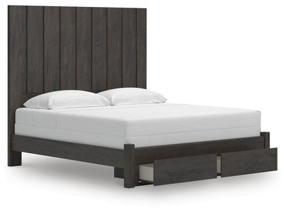 Fraluna King Panel Storage Bed, Dresser, Mirror, Chest and Nightstand