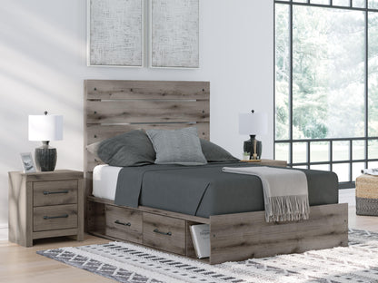 Graystorm Full Panel Bed with Storage, Dresser, Mirror, Chest and Nightstand