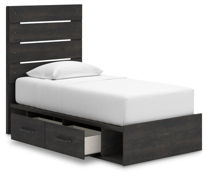 Hollivern Twin Panel Storage Bed, Dresser, Mirror, Chest and Nightstand